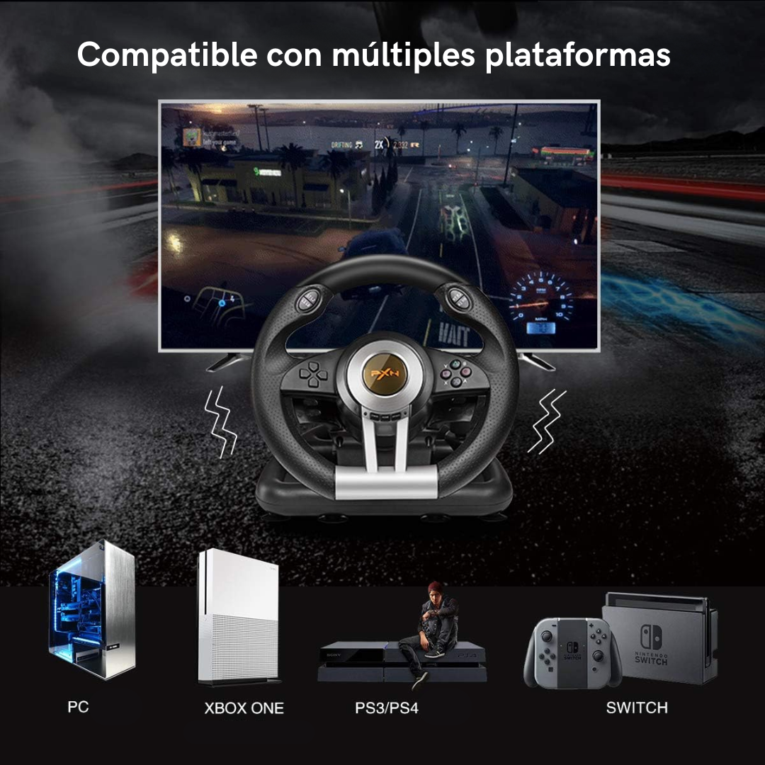 🕹️ Volante Gamer Pedales + Palanca PXN 🎮 😎